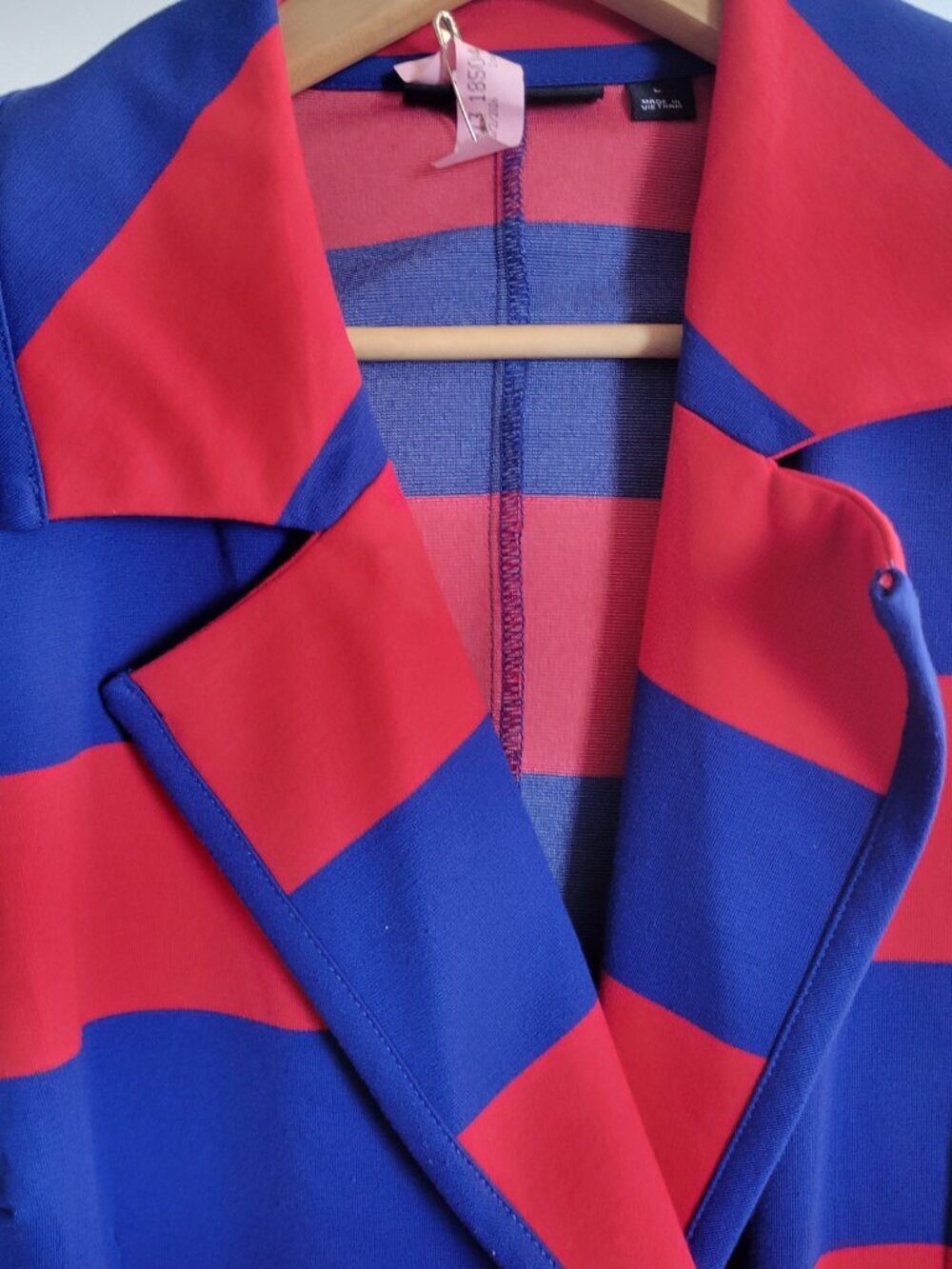 New York & Company Red & Blue Striped Blazer Dress - Picture 8 of 16